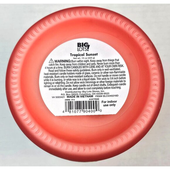 Tropical Sunset Scented Candle 15 Oz With Wooden Lid Double Wick - Picture 9 of 9